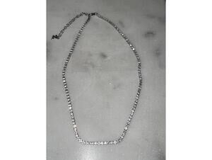 Adina Eden Silver Tennis Choker with Adjustable Chain